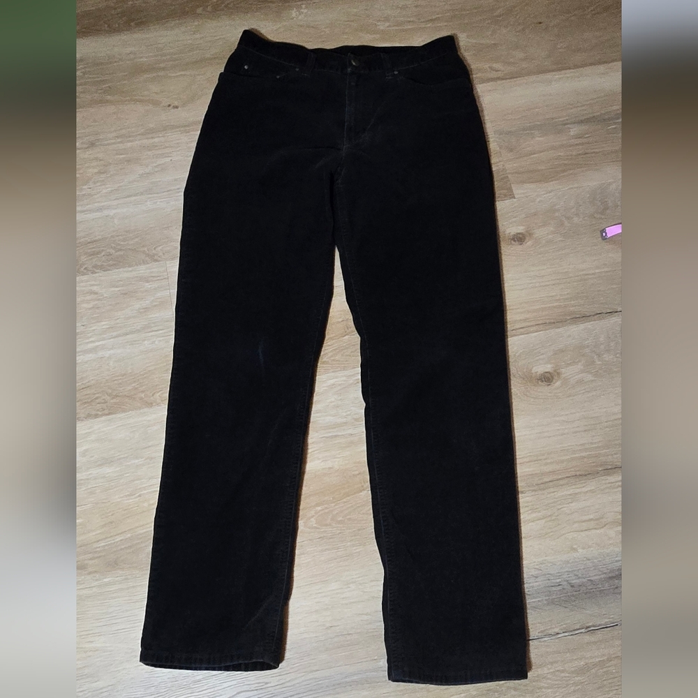 Lauren Ralph Lauren Black Corduroy Straight Leg Pants